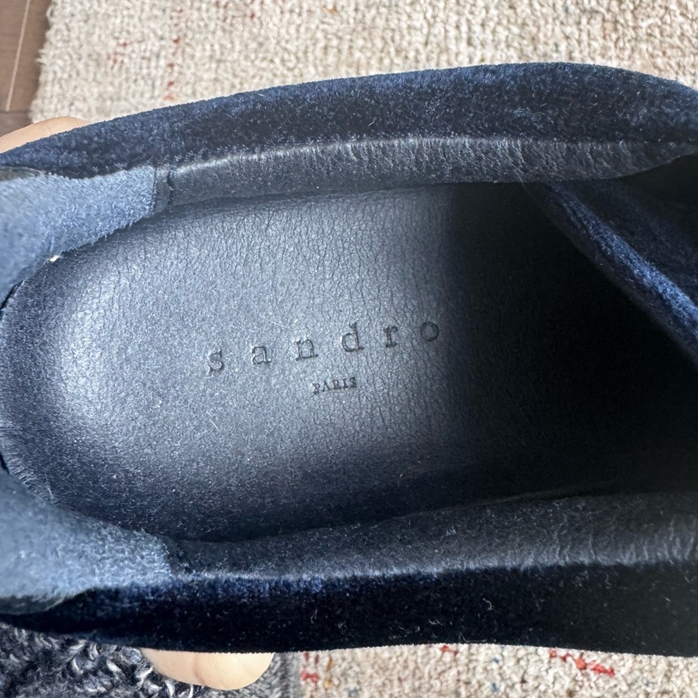 Sandro Blue Velvet Sneakers Size 37 (US 7) - Picture 3 of 5